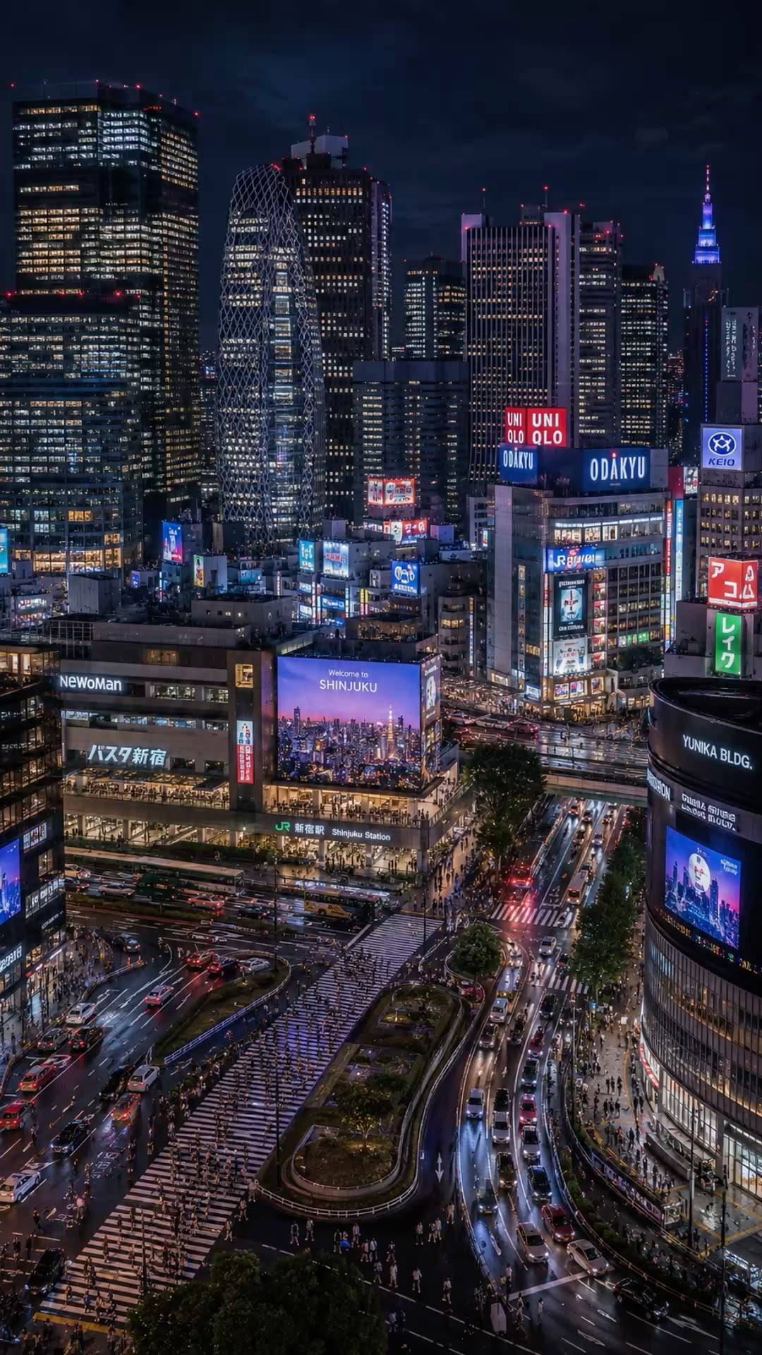 Shinjuku district, Tokyo, at night